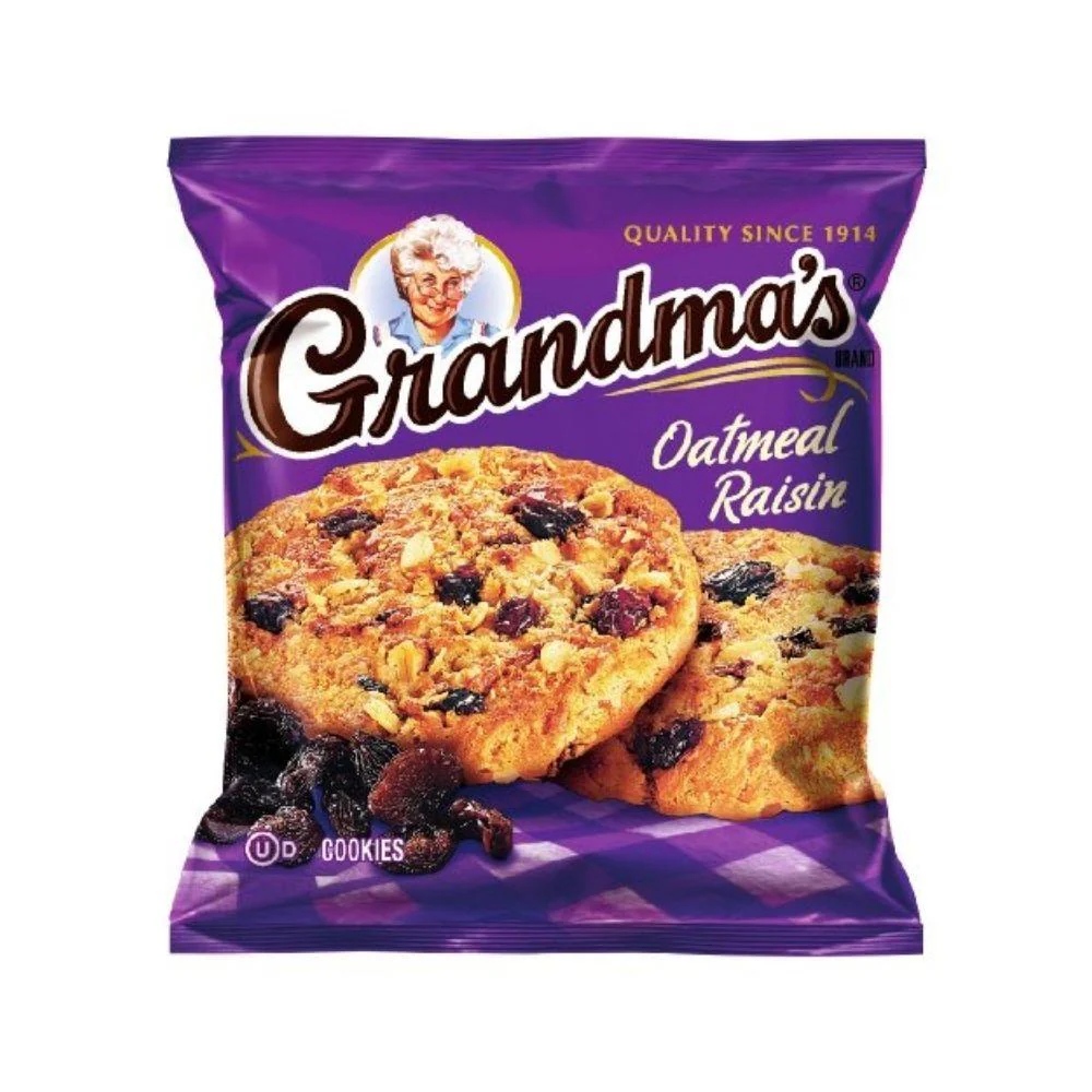 Grandma's Oatmeal Raisin, biscotti all'uvetta passa da 70g