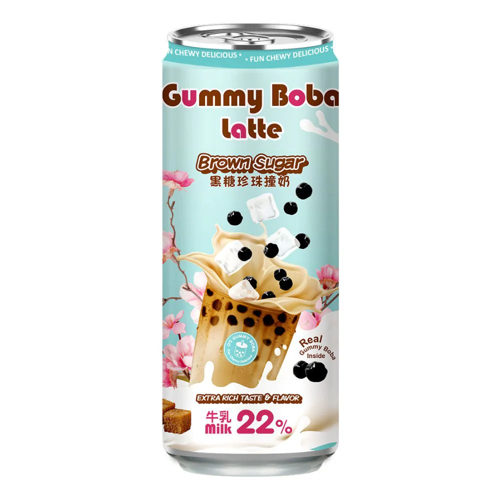 Gummy Boba Soy Milk Brown Sugar, bevanda con latte di soia e zucchero di canna da 470ml