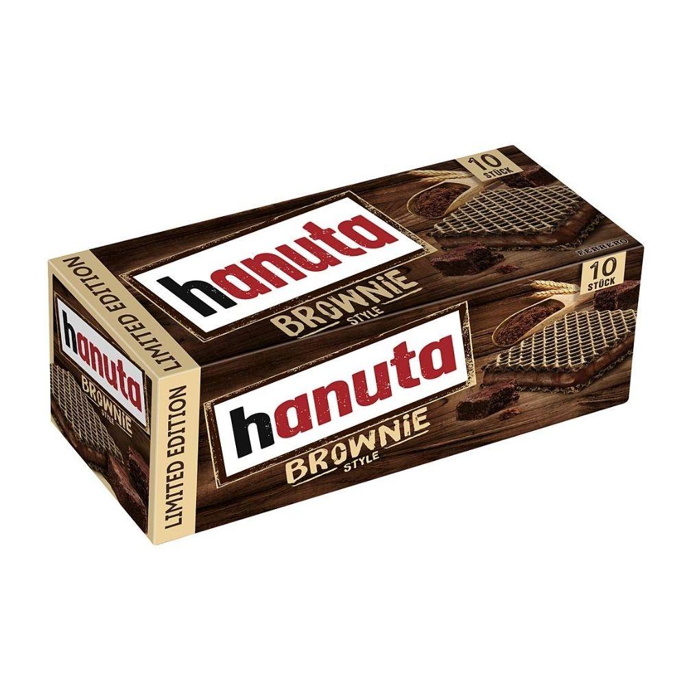 Hanuta Brownie Style,  confezione da 10 wafer al cioccolato con crema al brownie