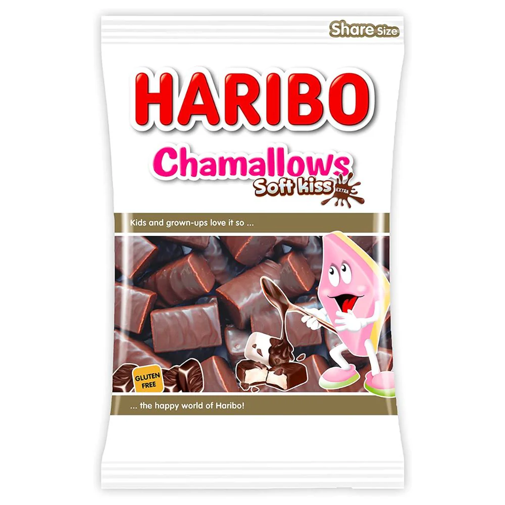 Haribo Chamallows Soft Kiss, mini marshmallows ricoperti da cioccolato 175g