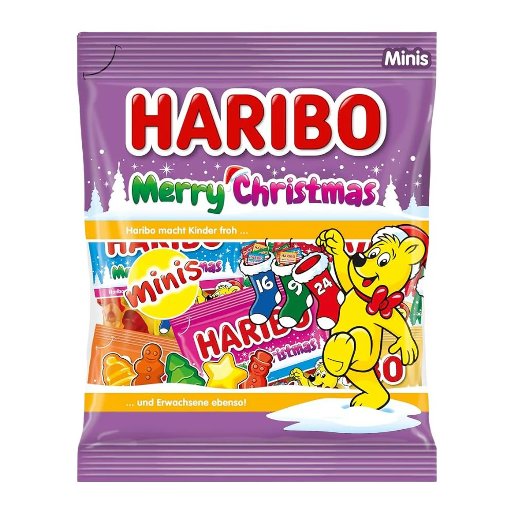 Haribo Marry Christmas Minis, caramelle gommose al gusto di frutta da 250g