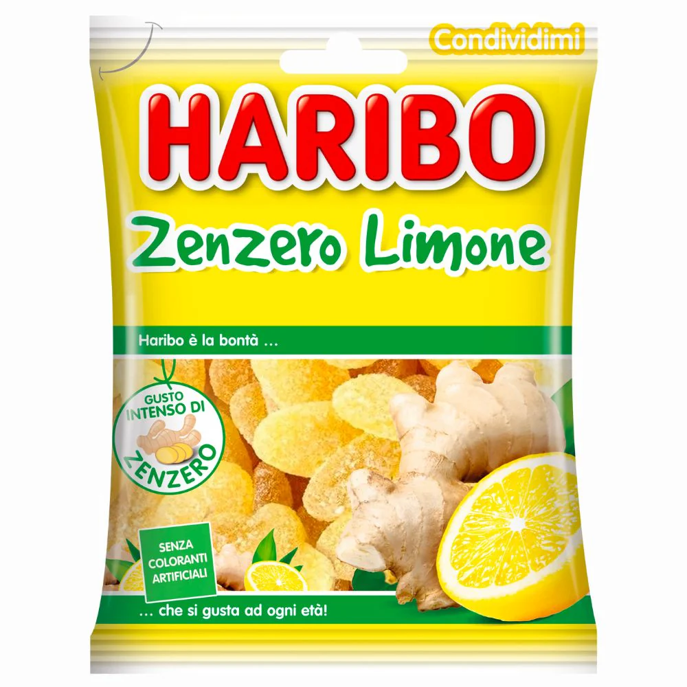 Haribo Zenzero e Limone, caramelle gommose allo zenzero e al limone da 100g