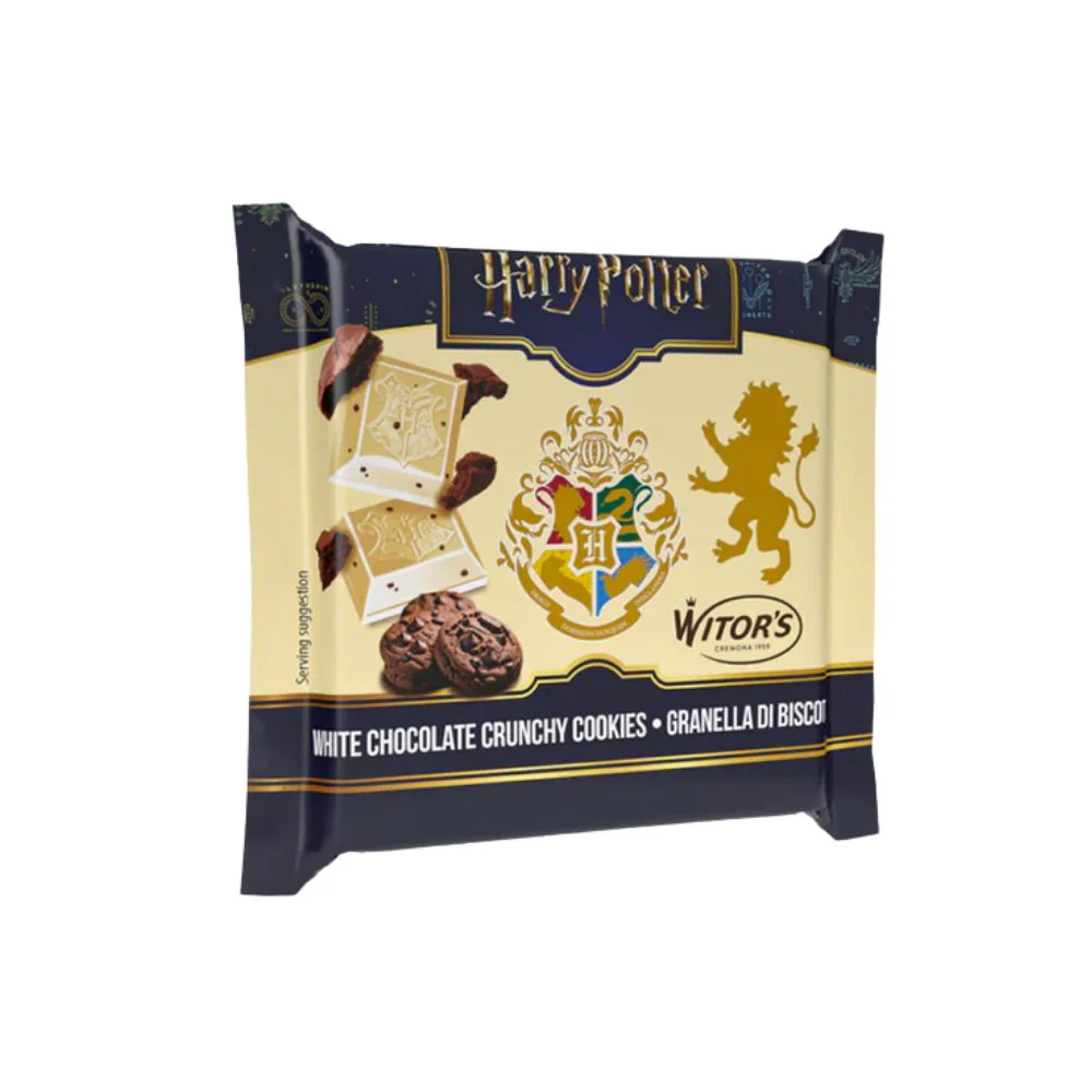 Harry Potter White Chocolate Crunchy Cookies, tavoletta di cioccolato bianco con biscotti da 40g