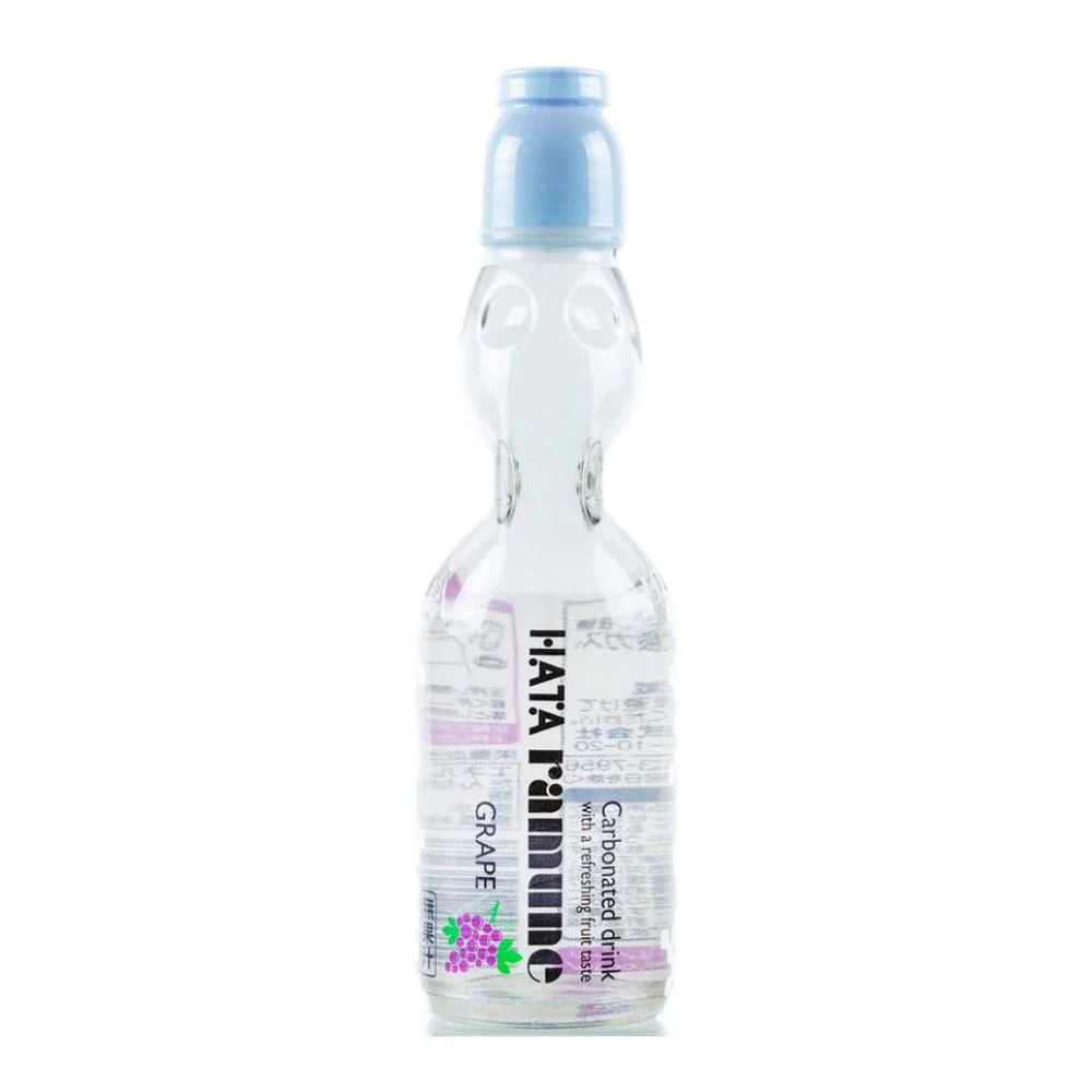 Hata Ramune Grape Transparent, bevanda frizzante al gusto di uva da 200ml