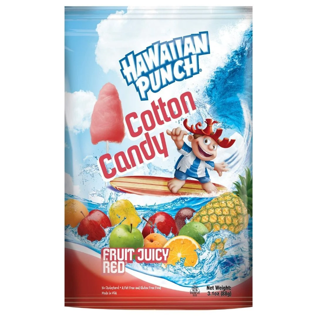 Hawaiian Punch Cotton Candy, zucchero filato ai frutti rossi da 88g