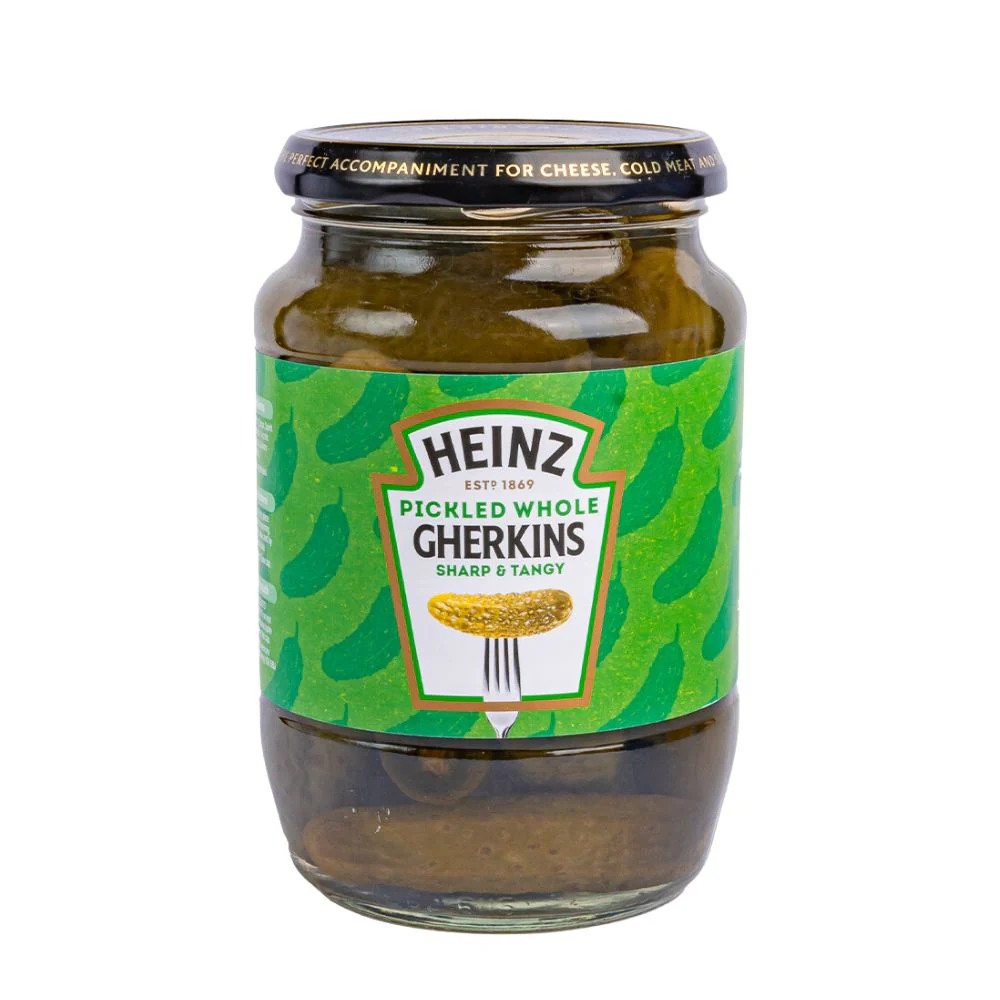 Heinz Pickled Whole Gherkins Sharp & Tangy, cetriolini sotto aceto da 710g