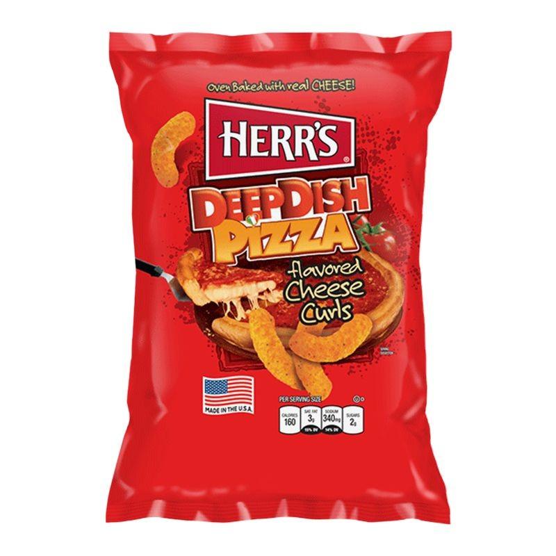 Herr's Deep Dish Pizza Cheese Curls Big Pack, patatine al gusto pizza nel formato maxi