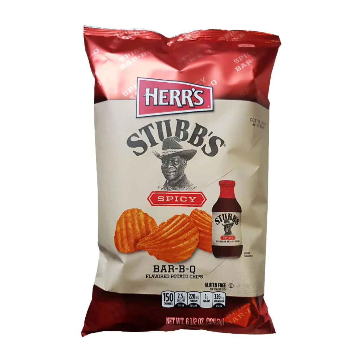 Herr’s Spicy BBQ, confezione di patatine alla salsa bbq da 184g