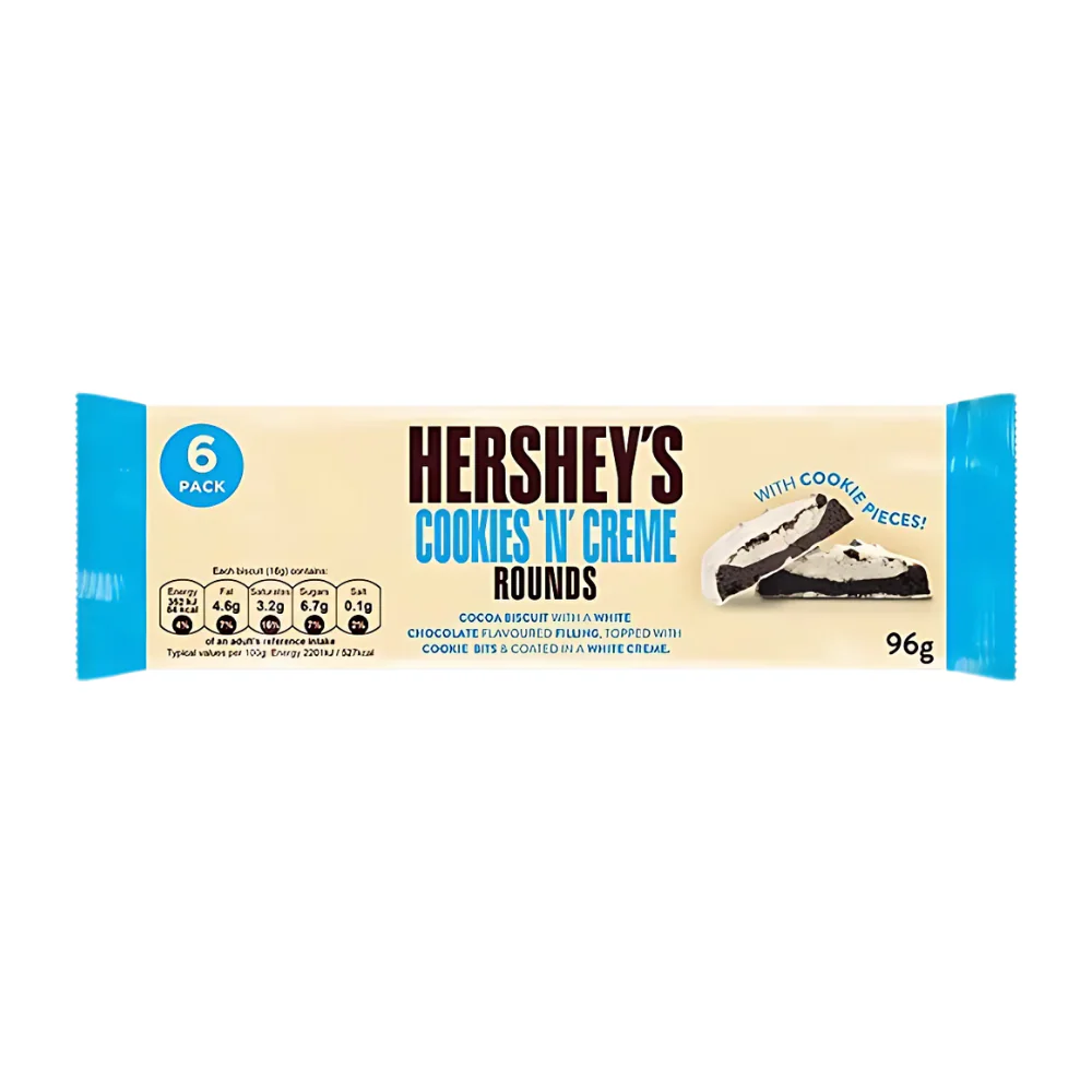 Hershey's Cookies'n'Cream Rounds, biscotti al cioccolato bianco da 96g
