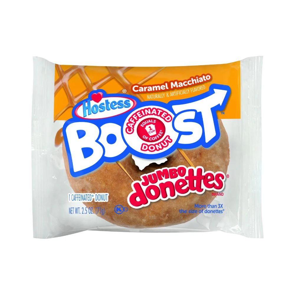 Hostess Boost Jumbo Donettes Caramel Macchiato, ciambella al caffè e caramello da 71g