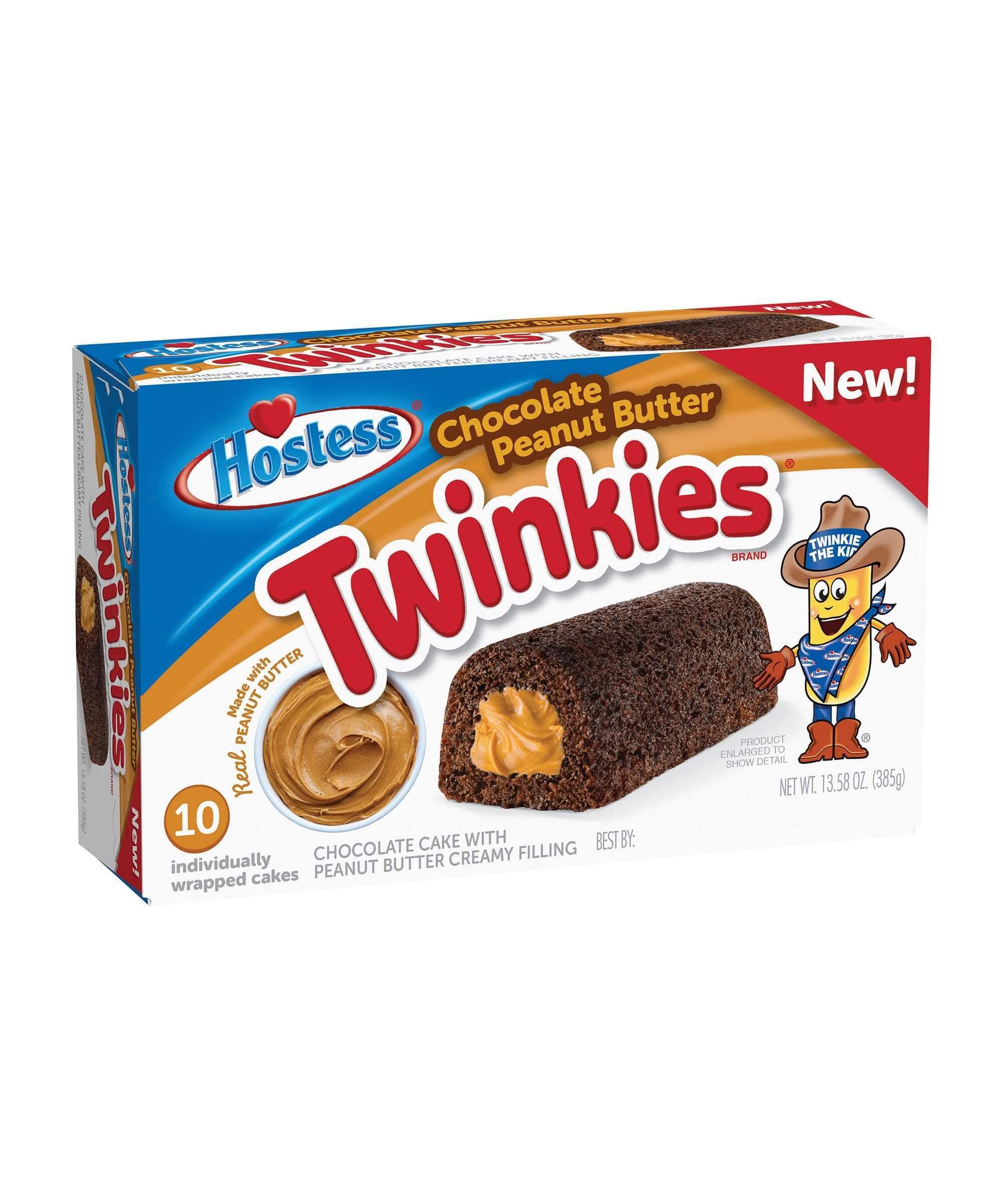 Hostess Twinkies Chocolate Peanut Butter, merendine al cioccolato e burro d'arachidi nel formato da 10 pezzi