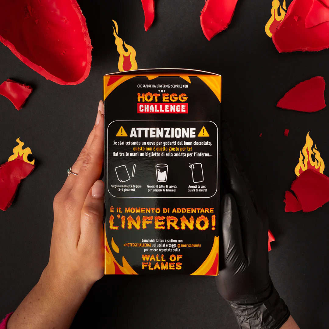 American Uncle The Hot Egg Challenge, uovo di cioccolato piccante al Carolina Reaper da 150g - Image 3