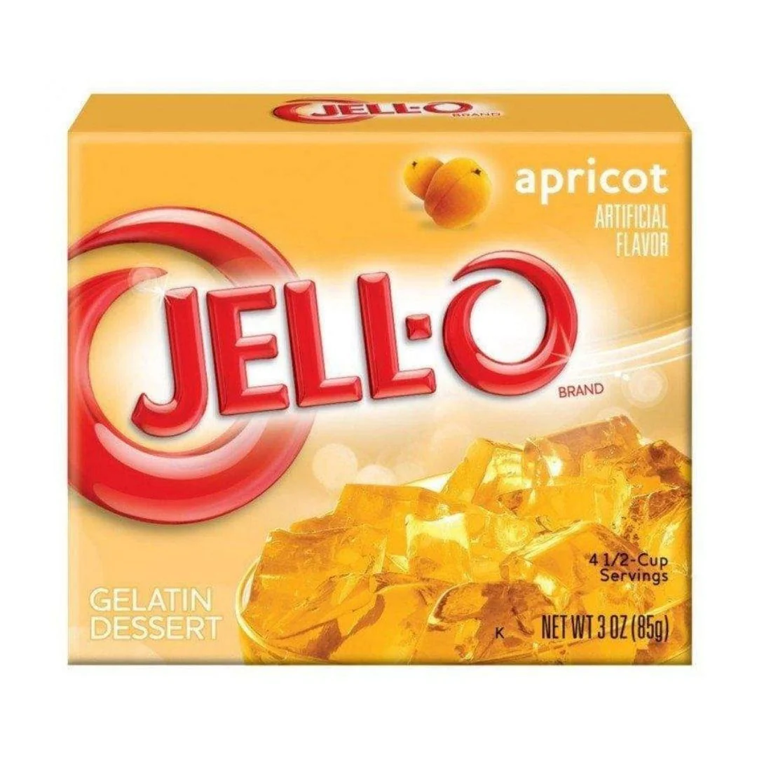 Jell-O Apricot, preparato per gelatina dolce all'albicocca da 85g