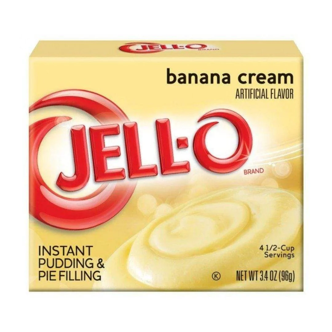 Jell-O Banana Cream, preparato per gelatina dolce alla banana da 96g