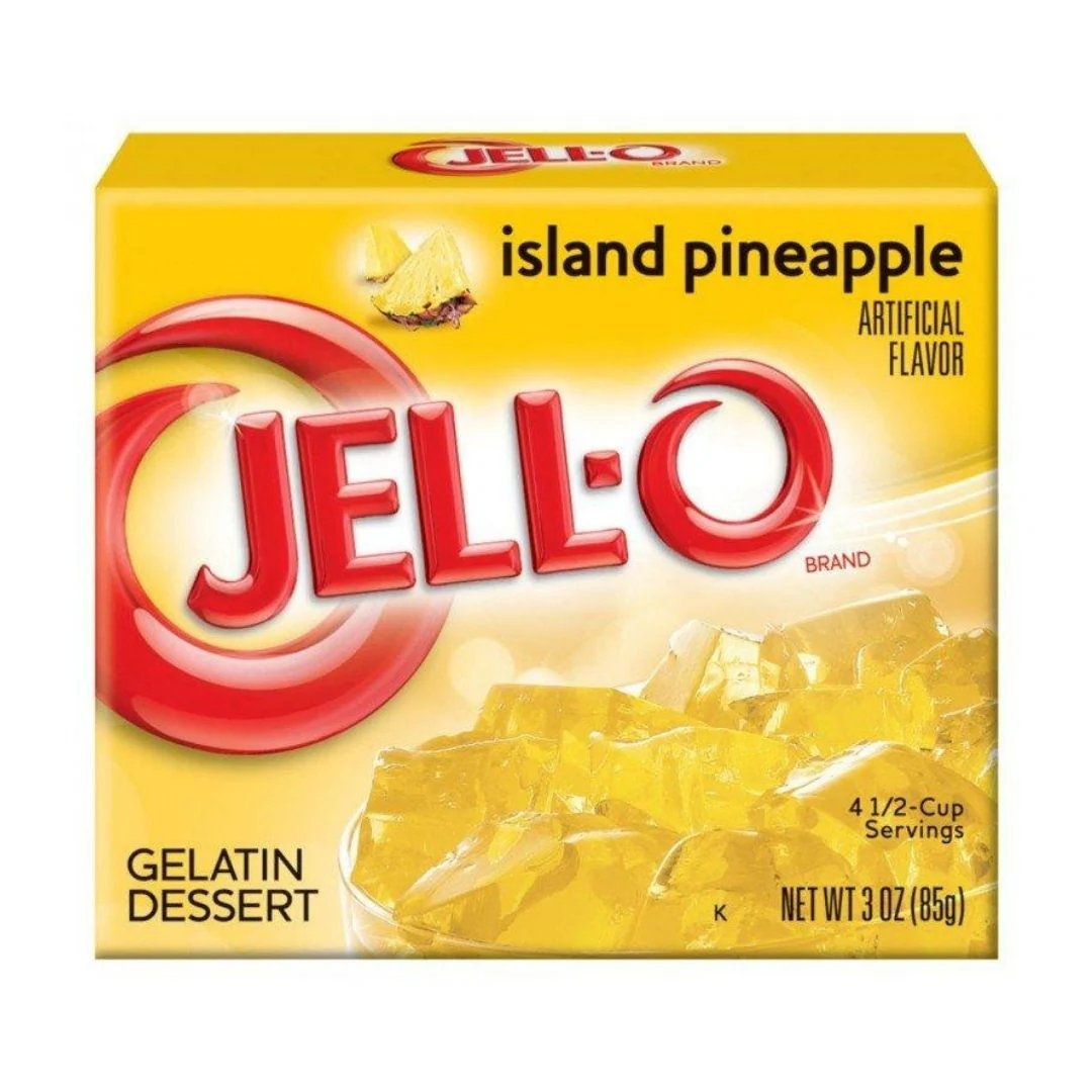 Jell-O Island Pineapple, preparato per gelatina dolce all'ananas da 85g