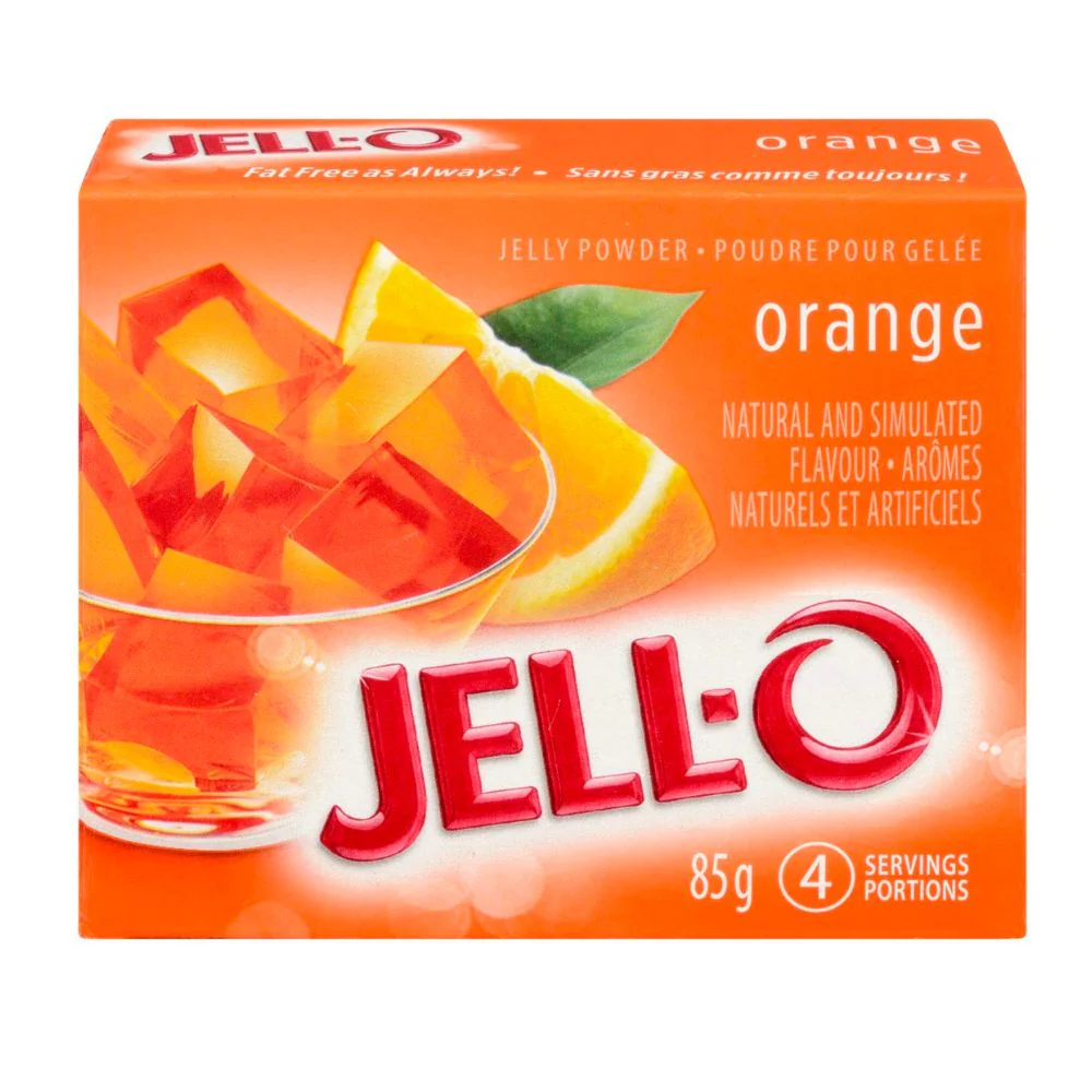 Jell-O Orange, preparato per gelatina dolce all'arancia da 85g