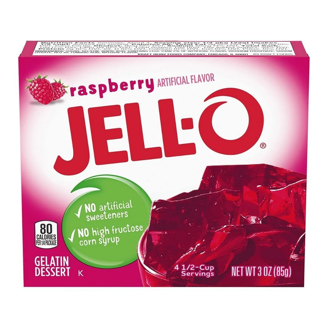 Jell-o Raspberry, preparato per gelatina dolce al lampone da 85g