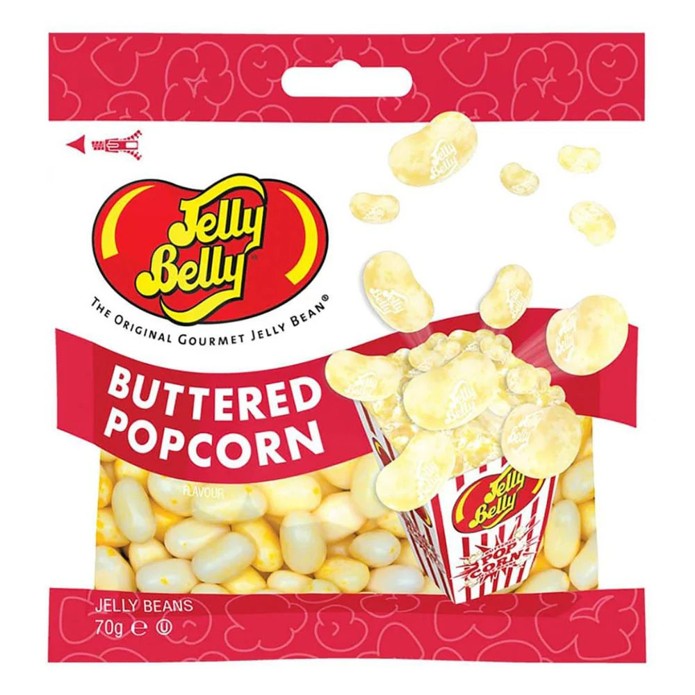 Jelly Belly Buttered Popcorn, caramelle al gusto di popcorn al burro da 70g