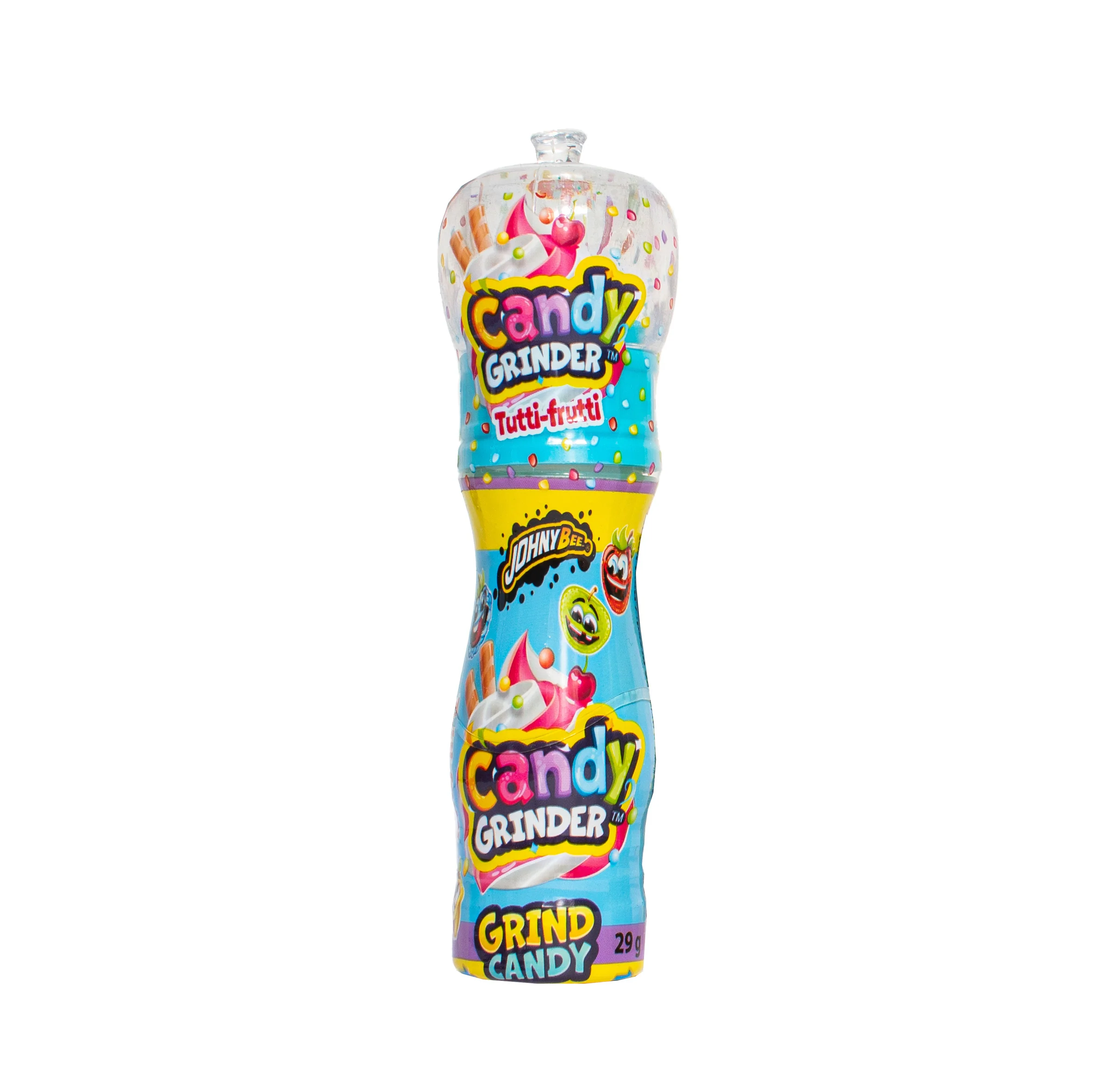 Johny Bee Candy Grinder Blue Raspberry, caramelle aspre al gusto di mirtilli da 29g
