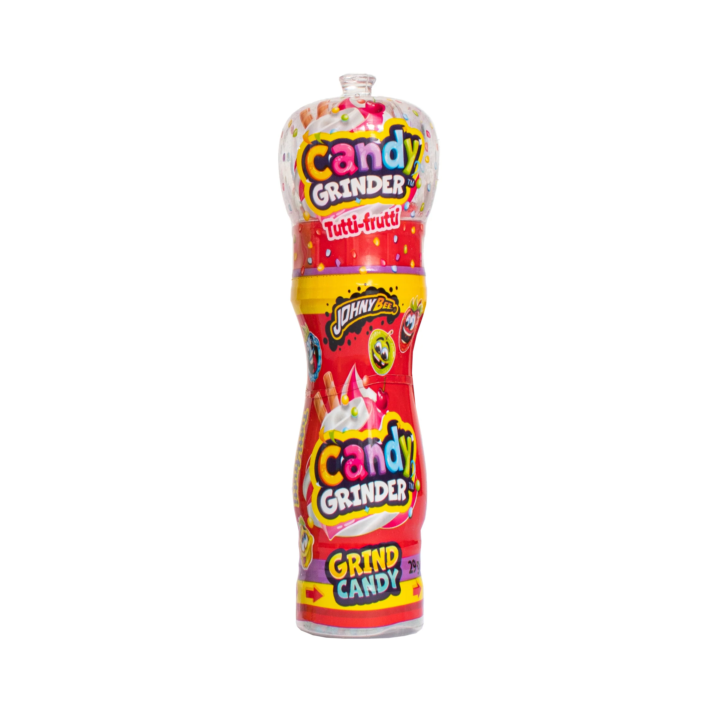 Johny Bee Candy Grinder Strawberry, caramelle aspre alla fragola da 29g