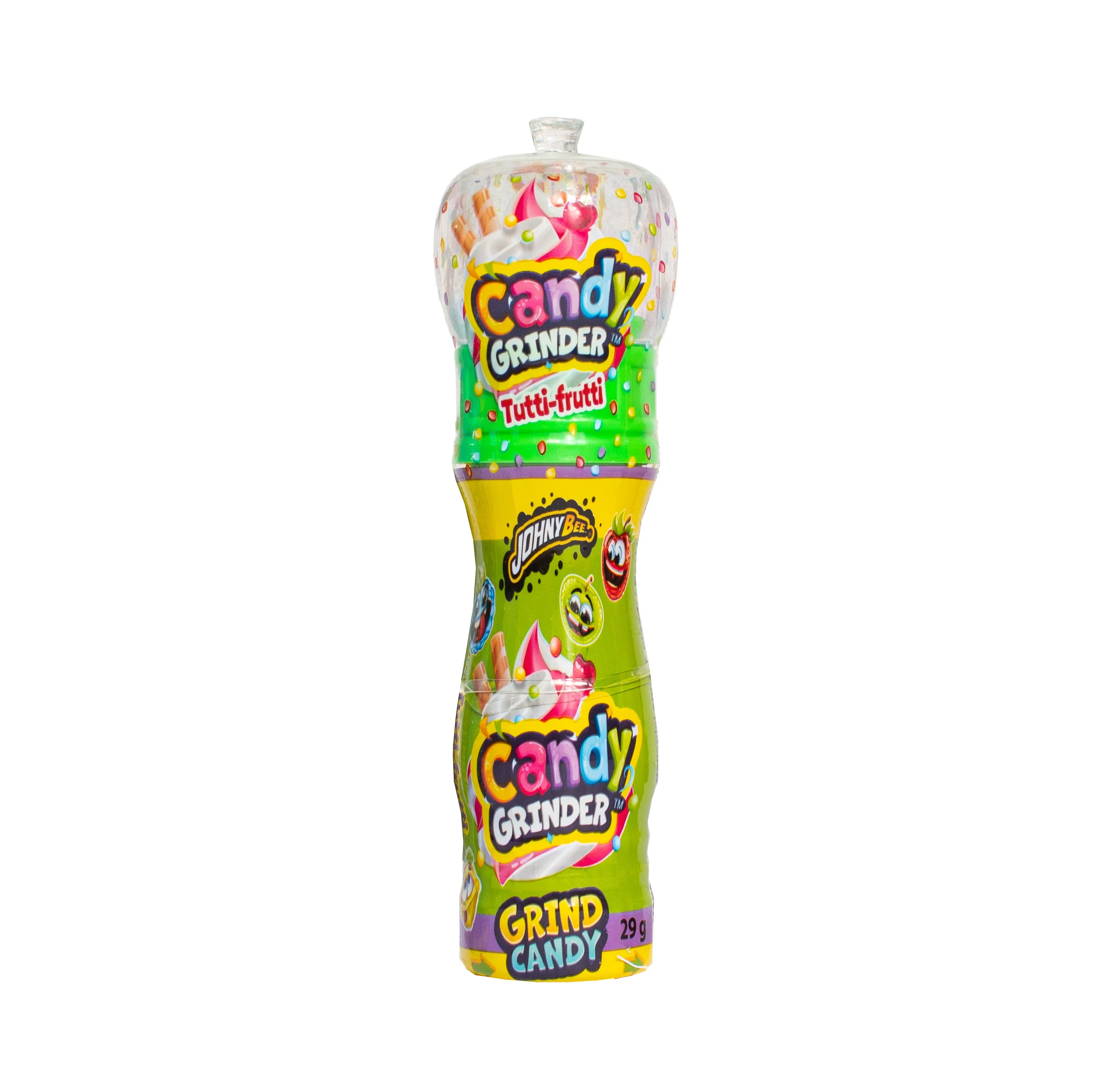 Johny Bee Candy Grinder Green Apple, caramelle aspre alla mela verde da 29g