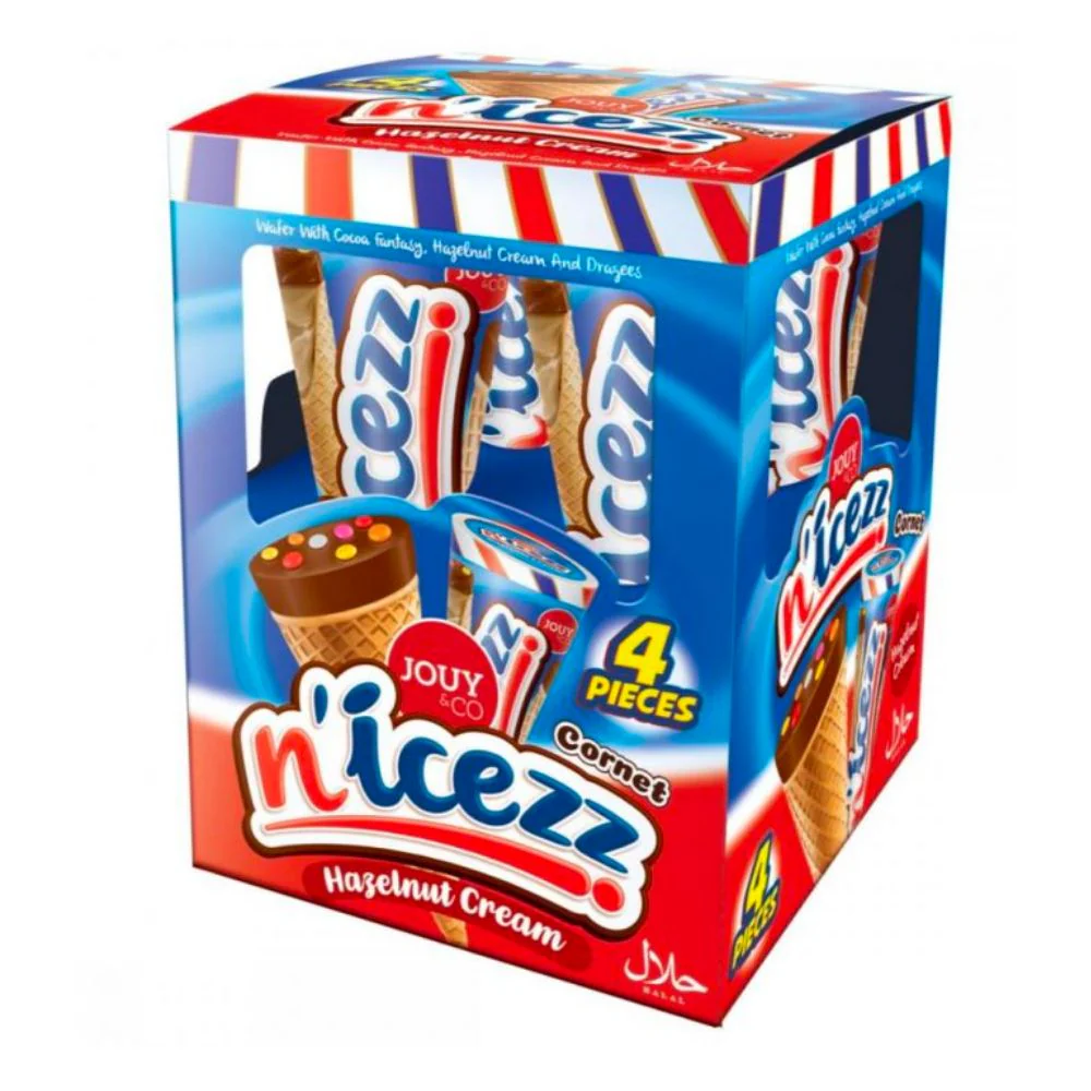 Jouy&Co Nicezz, 4 coni di wafer al cioccolato da 25g