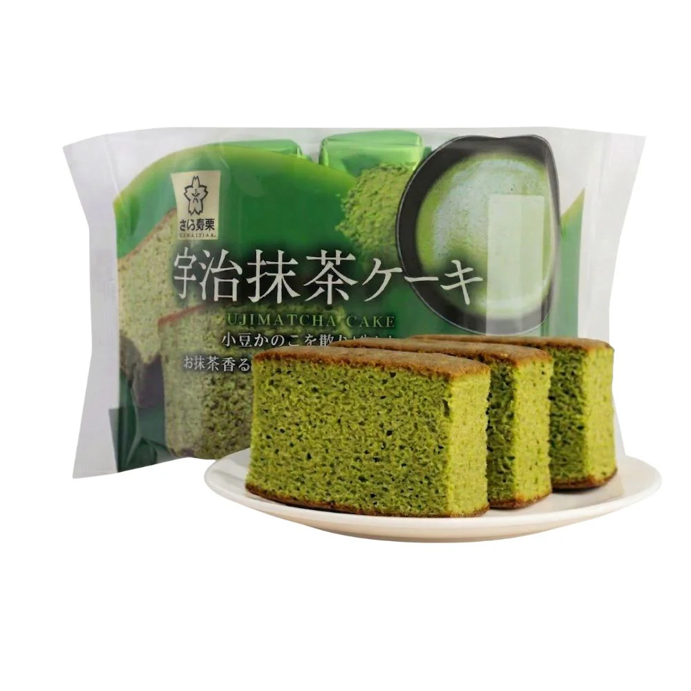 Sakura Seika Uji Matcha Cake, pan di spagna soffice al gusto matcha da 120g