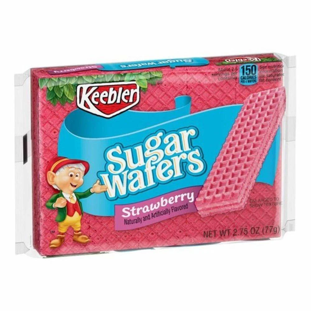 Keebler Sugar Wafers Strawberry, wafer con crema alla fragola 77g