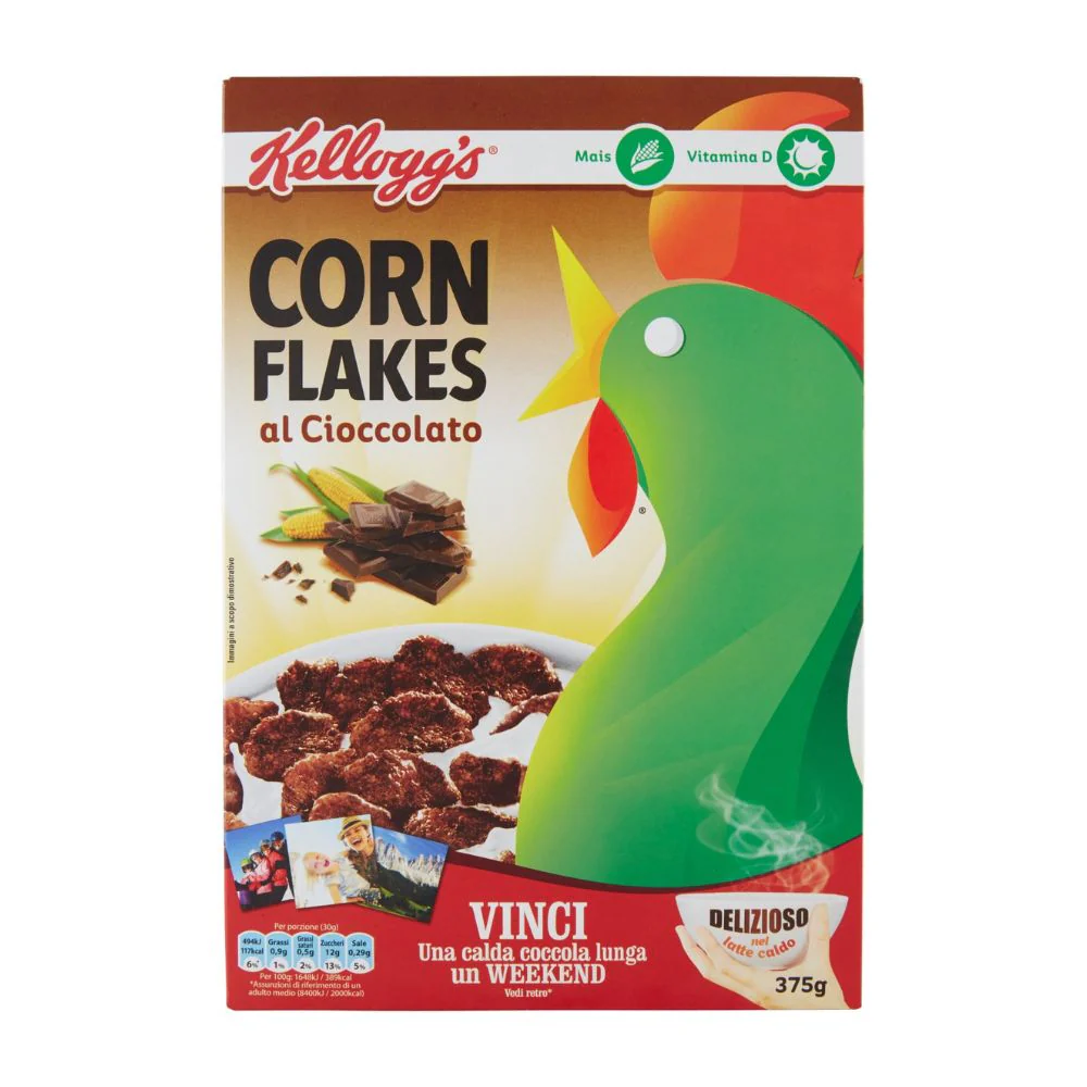 Kellogg's Corn Flakes, fiocchi di mais al cioccolato da 375g