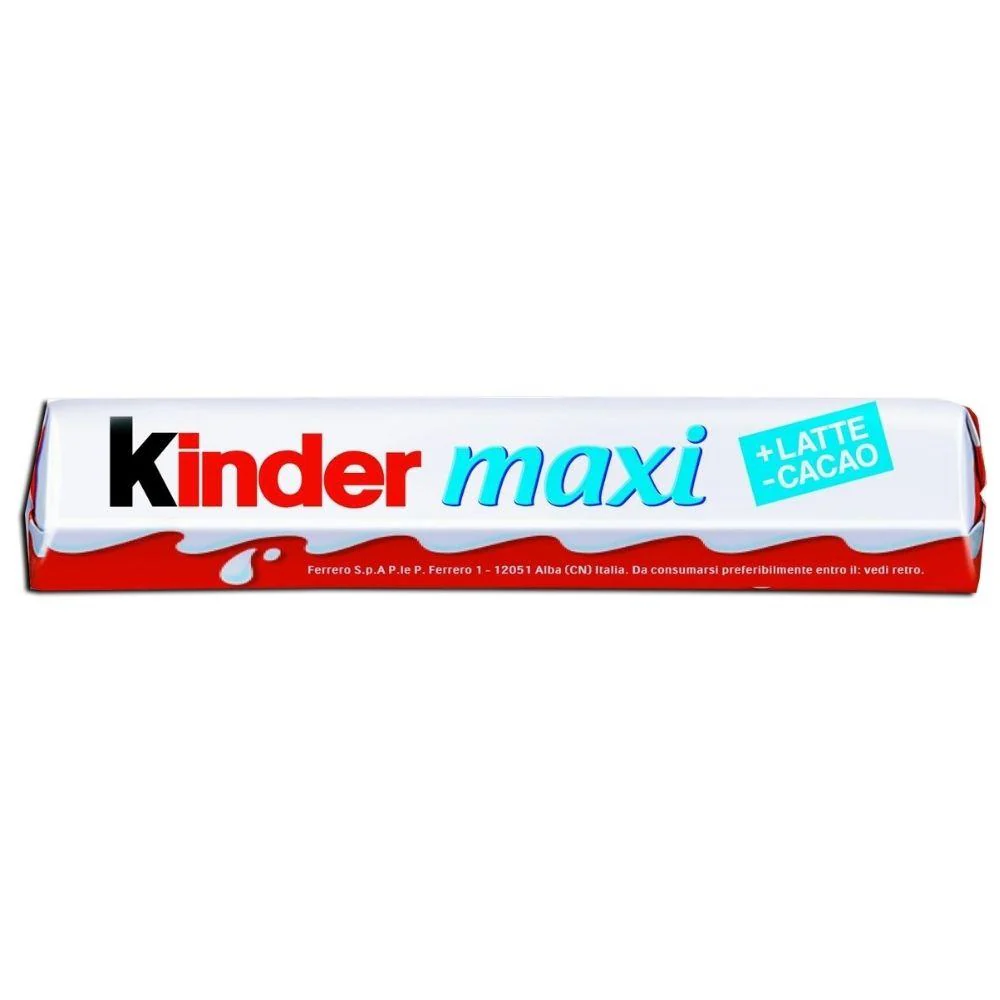 Kinder Maxi, barretta al cioccolato con ripieno al latte da 21g