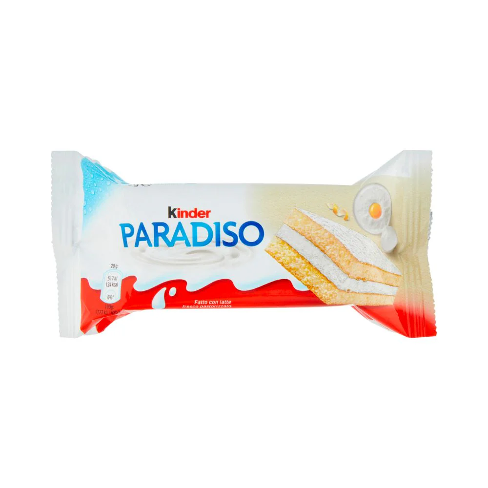 Kinder Paradiso, merendina con crema al latte da 29g
