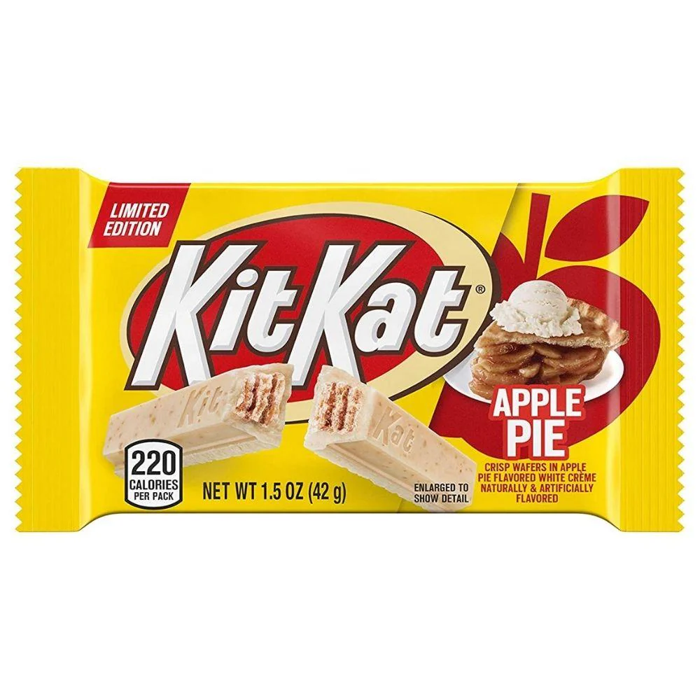 Kit Kat Apple Pie, wafer al cioccolato bianco con crema alla torta di mele da 42g