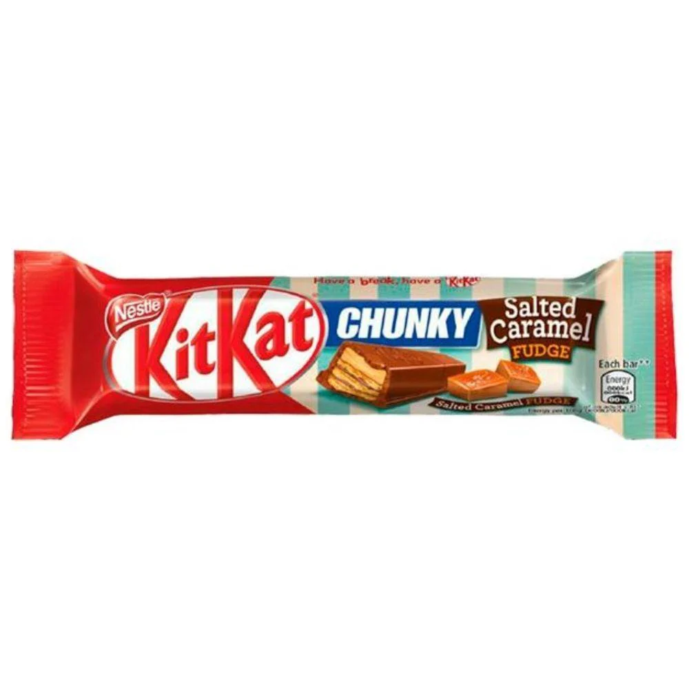 Kit Kat Chunky Salted Caramel Fudge, barretta al cioccolato ripiena di caramello salato da 42g