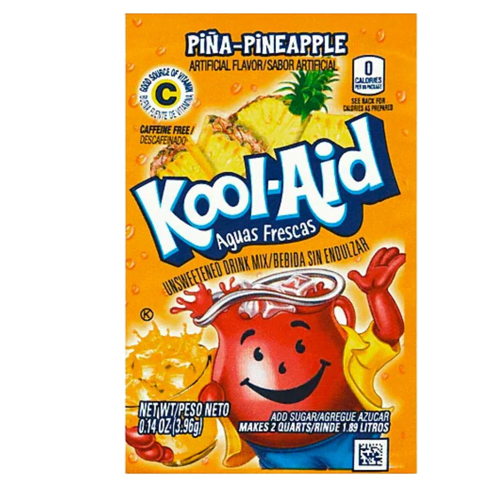 Kool Aid Piña Pineapple, preparato per bevande all'ananas da 3.9g