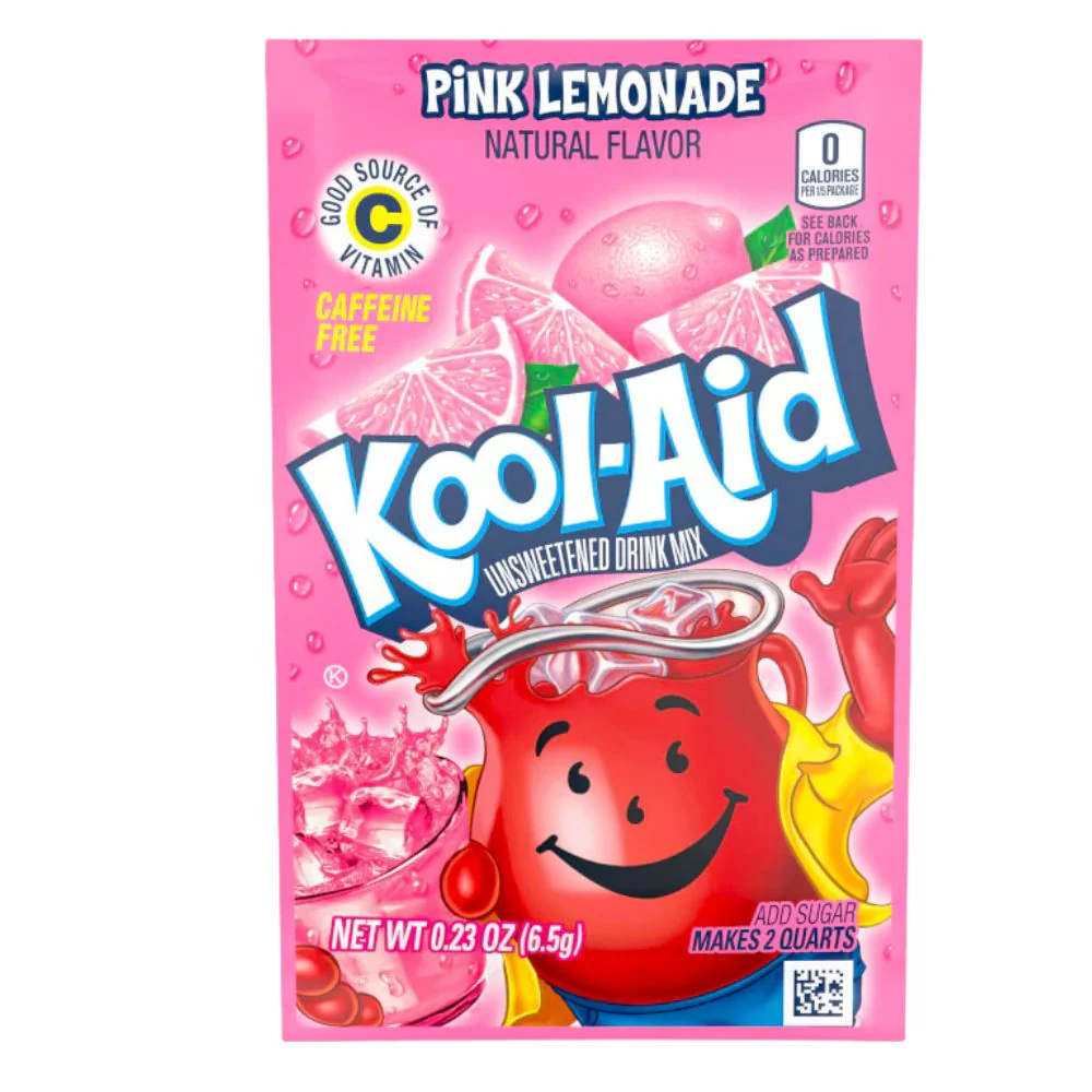 Kool Aid Pink Lemonade, preparato per bevande alla limonata rosa da 6.5g