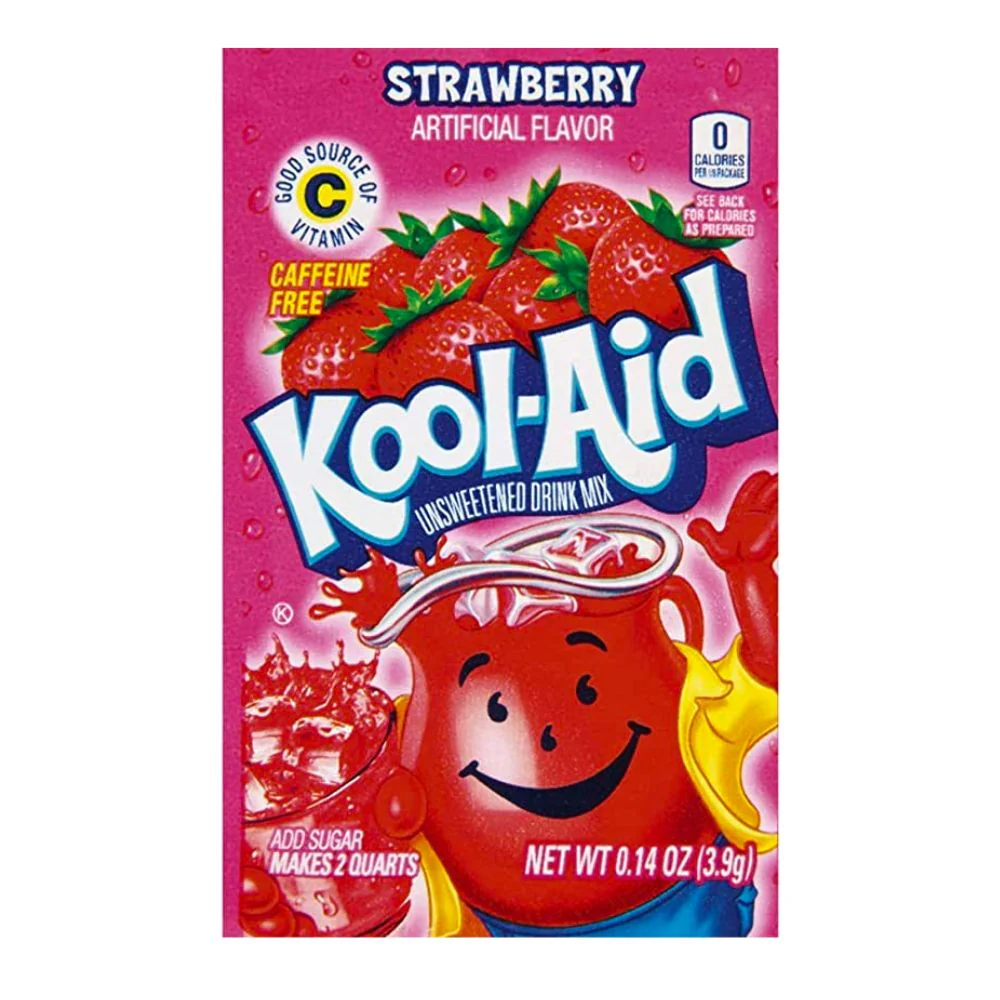 Kool Aid Strawberry, preparato per bevande alla fragola da 3.9g