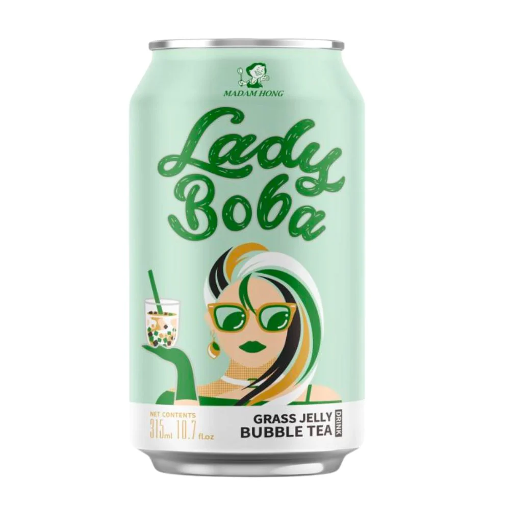 Lady Boba Grass Jelly Bubble Tea, thè con palline al gusto di gelatina d'erba da 315ml