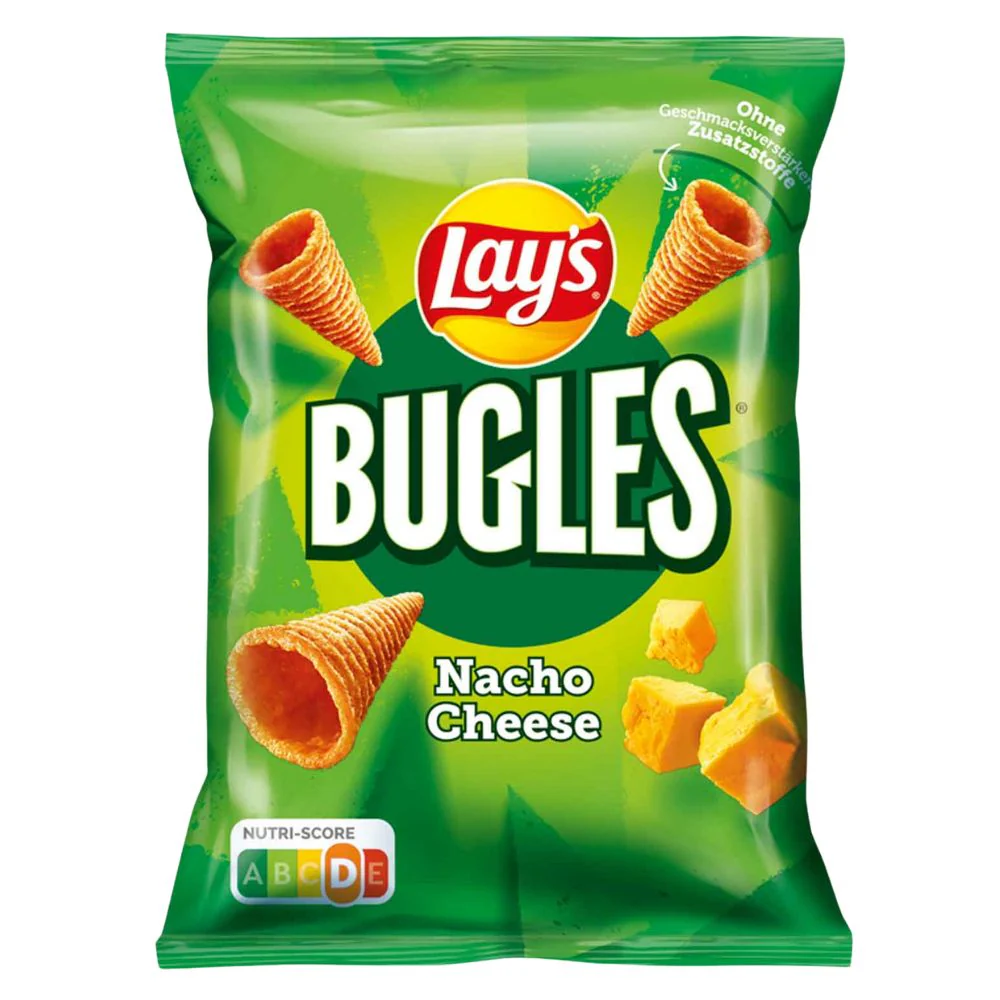 Lay's Bugles Nacho Cheese, snack di mais al gusto di formaggio da 75g