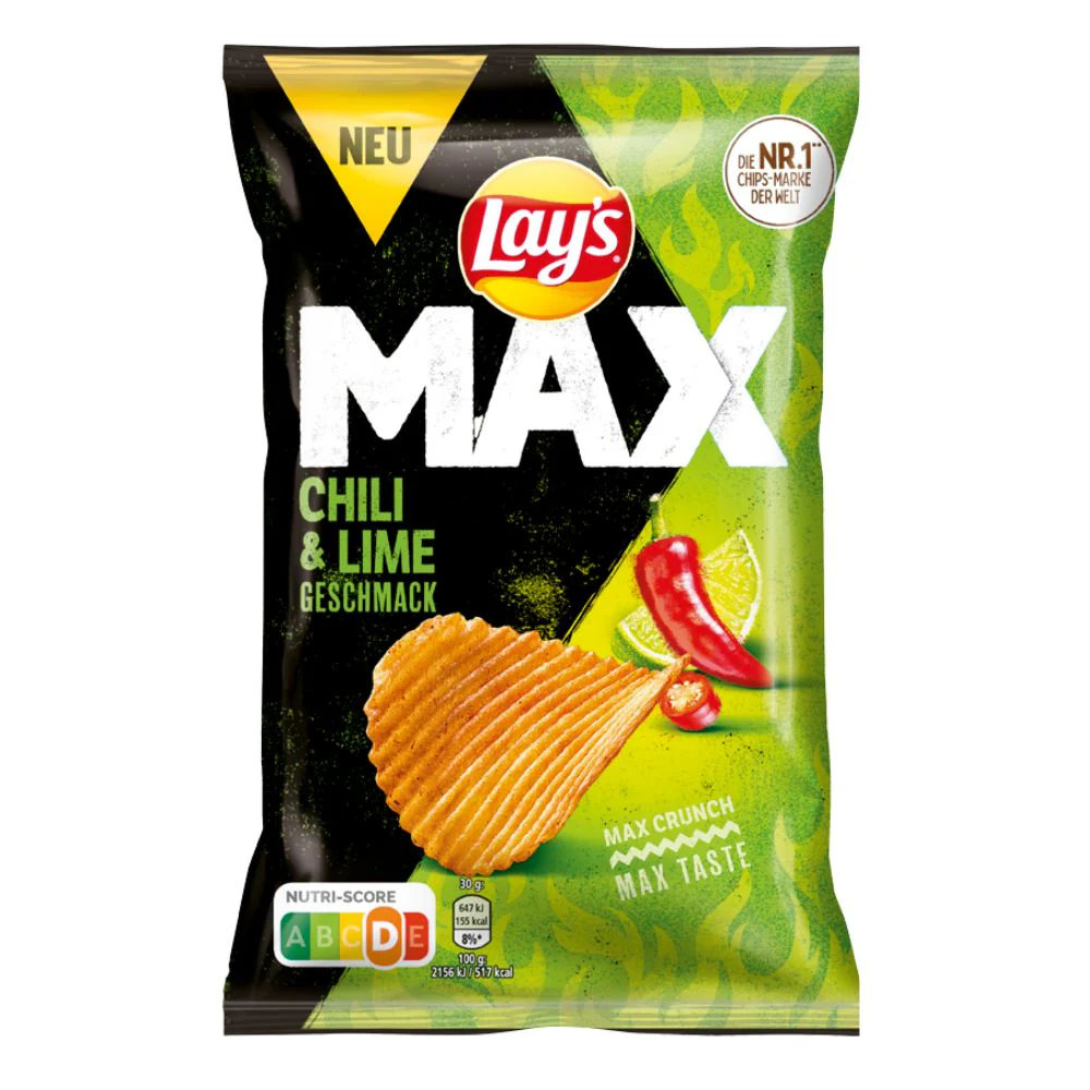 Lay's Max Chili & Lime, patatine al gusto di chili e lime da 110g