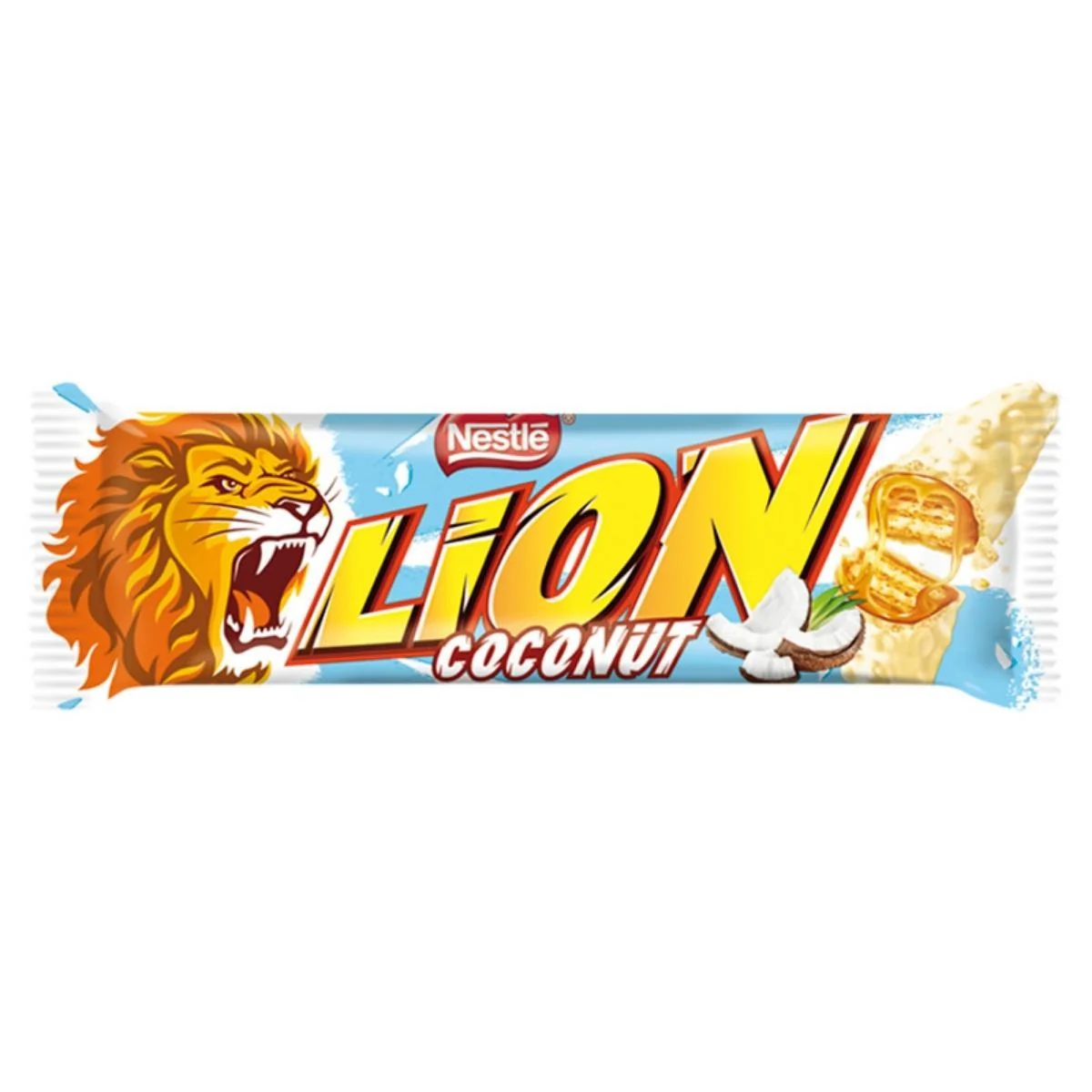 Lion Coconut, wafer ricoperto di cioccolato bianco con crema al cocco da 40g