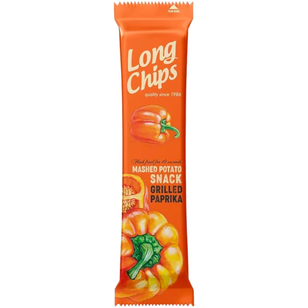 Long Chips Grilled Paprika, patatine lunghe alla paprika da 75g