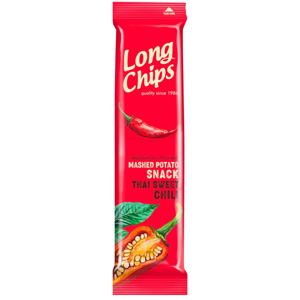 Long Chips Thai Sweet Chili, patatine lunghe piccantissime da 75g
