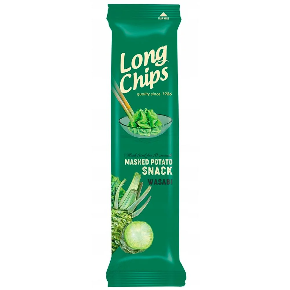 Long Chips Wasabi, patatine lunghe al gusto di wasabi da 75g