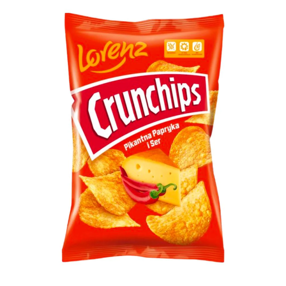 Lorenz Crunchips Paprika & Cheese, patatine al gusto di paprika e formaggio da 140g