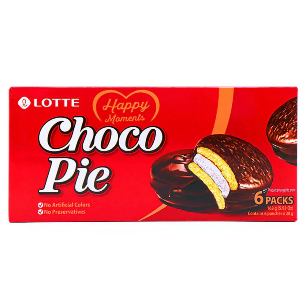 Lotte Choco Pie, merendina rivestita di cioccolato ripieno di crema al marshmallow da 168g