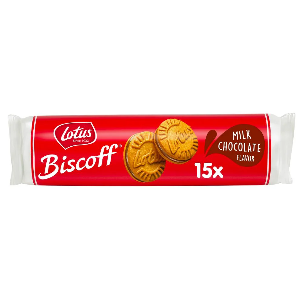 Lotus Biscoff Milk Chocolate Flavour, biscotti al caramello ripieni di crema al cioccolato da 150g