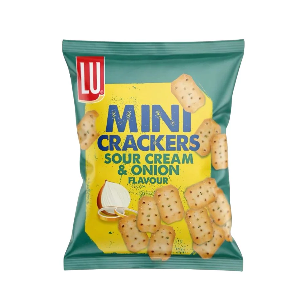 LU Mini Crackers Sour Cream & Onion Flavour, crackers al gusto di panna acida e cipolla da 77,5g