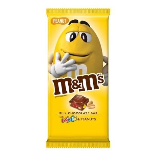 M&M's Milk Chocolate Bar with Minis' and Peanuts, barretta di cioccolato con arachidi da 110.6g