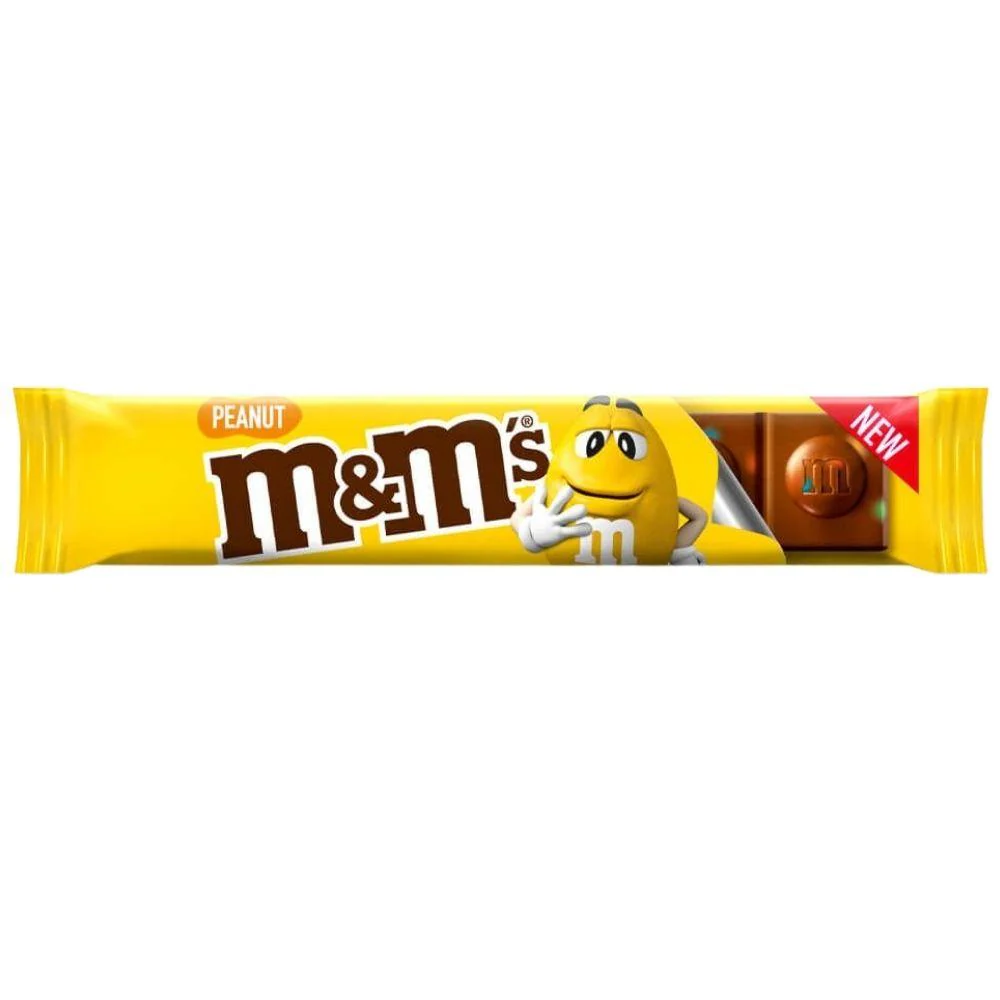M&M's Peanut, barretta al cioccolato con arachidi e M&M's da 34g