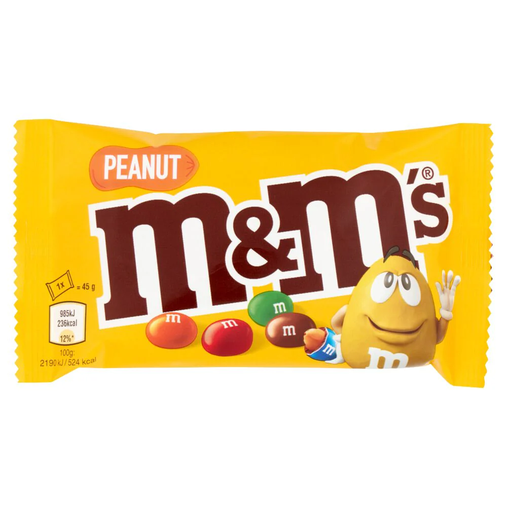 M&M's Peanut, m&m's al cioccolato con arachidi da 45g